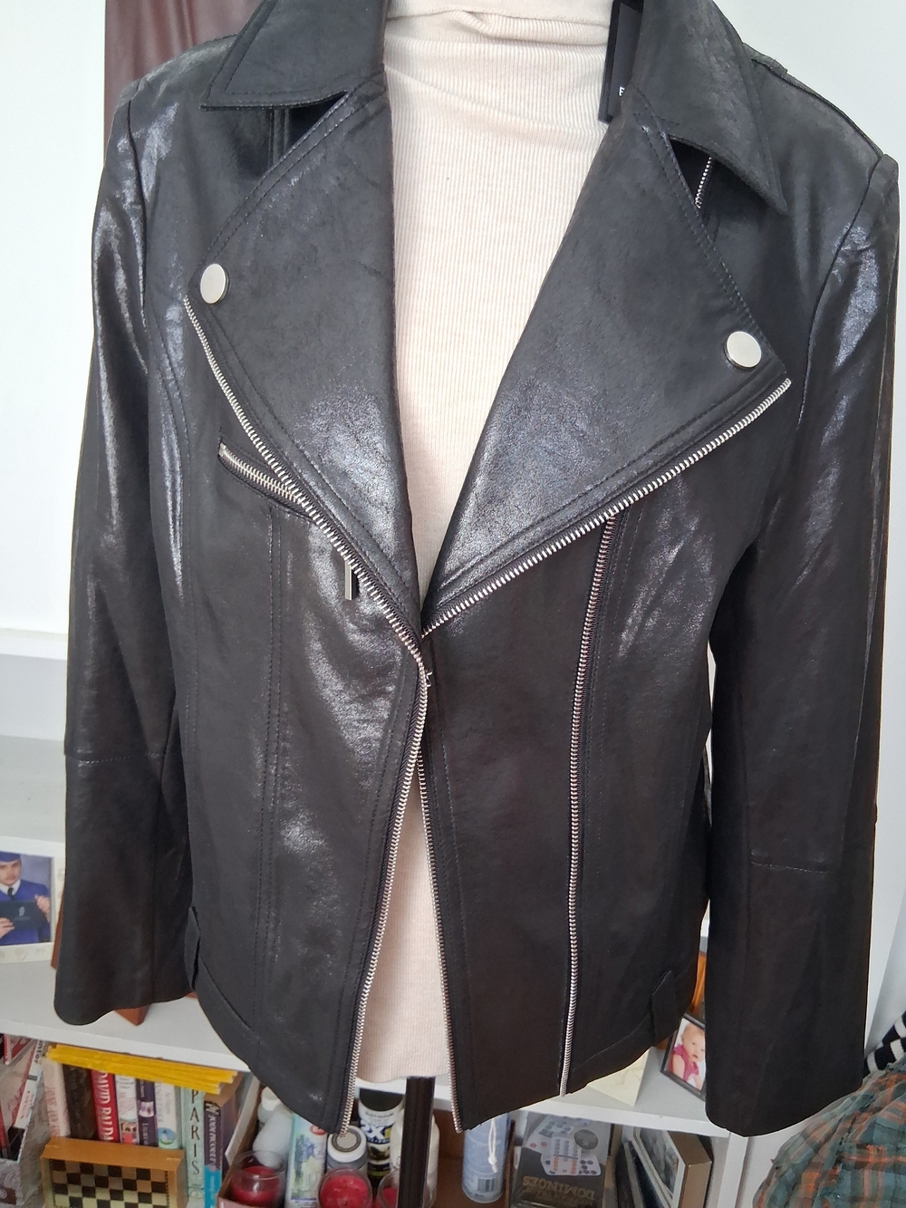 Insight Classic Black Leather Moto Jacket - Women